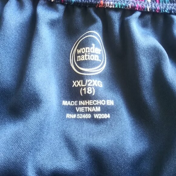 Wonder Nation Girl's size 18 navy blue multicolored  striped dress - Picture 13 of 16